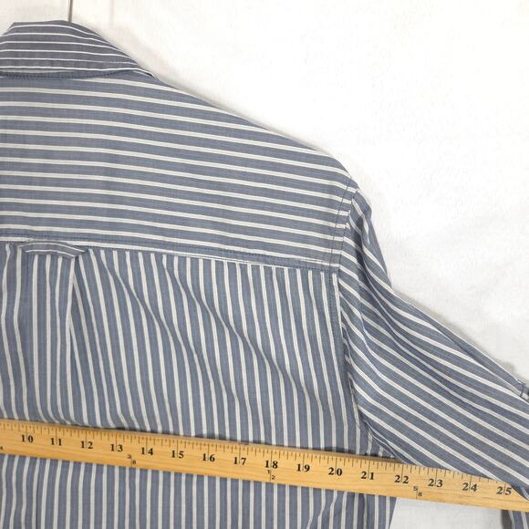 Tommy Bahama Shirt Mens Medium Gray Striped Island Modern Fit Casual Long Sleeve - Picture 5 of 9